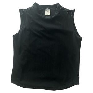 Versace Jeans Collection • Black Tank Top Lace Up Shoulder Detail